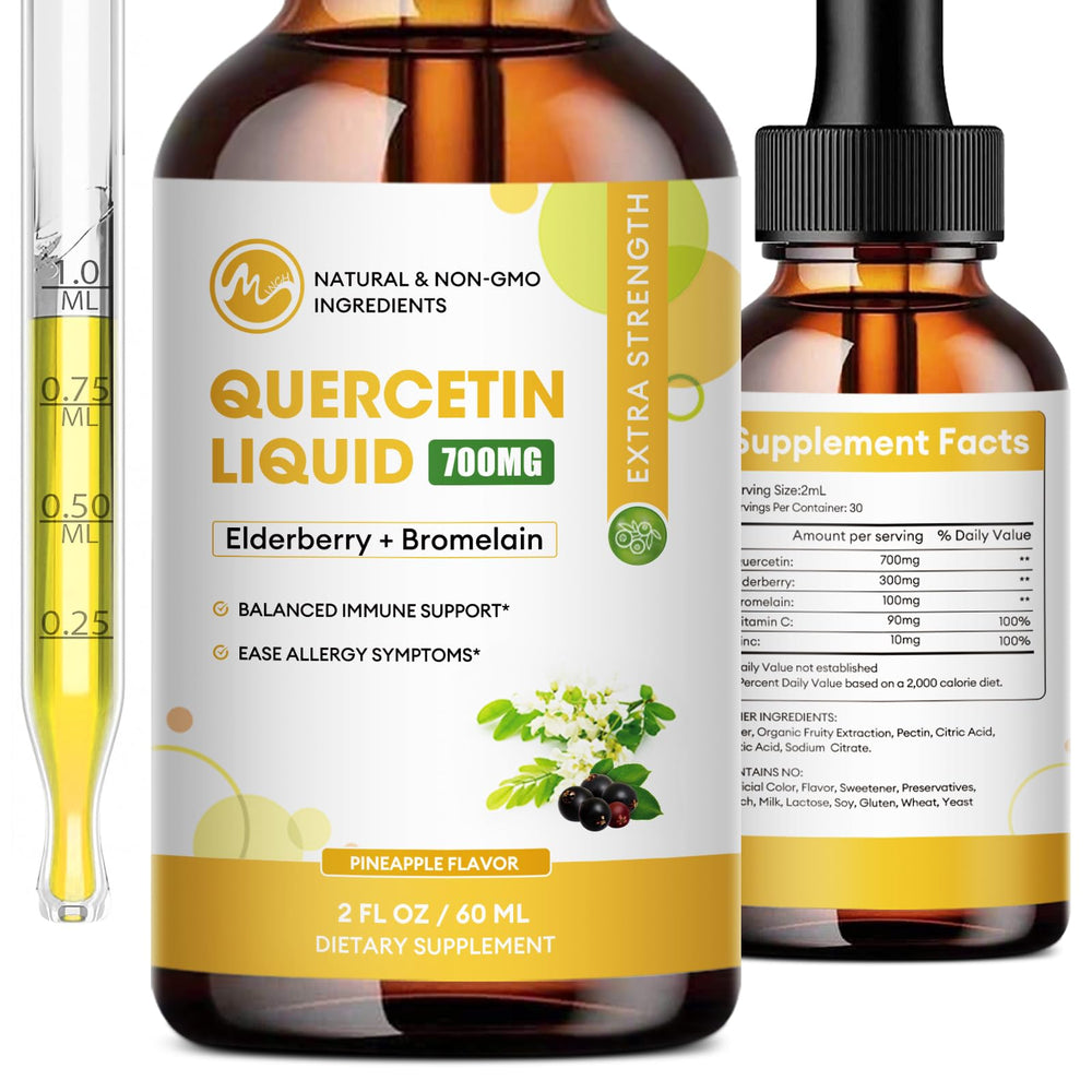 Quercetin Liquid Drops bottle with Pineapple flavor 700mg