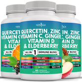 Quercetin Zinc Vitamin C D Bromelain Elderberry immune support bottle
