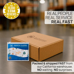 Eco-friendly packaging for Quick Cloths microfiber cloths