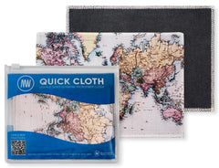 World map Quick Cloths microfiber cleaning cloths, 5x7, 2-pack with case