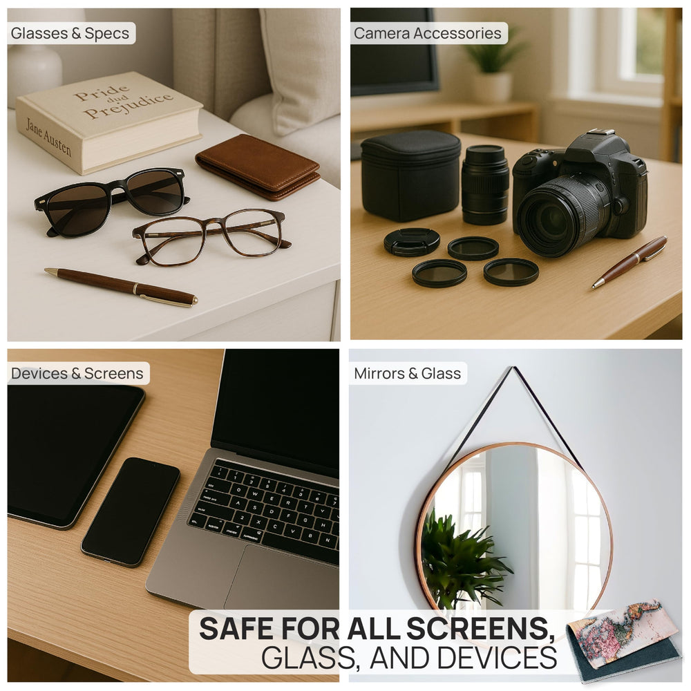Cloths cleaning eyeglasses and sunglasses