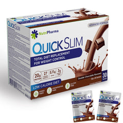 Front view of Quick Slim Double Chocolate 30 Sachets box