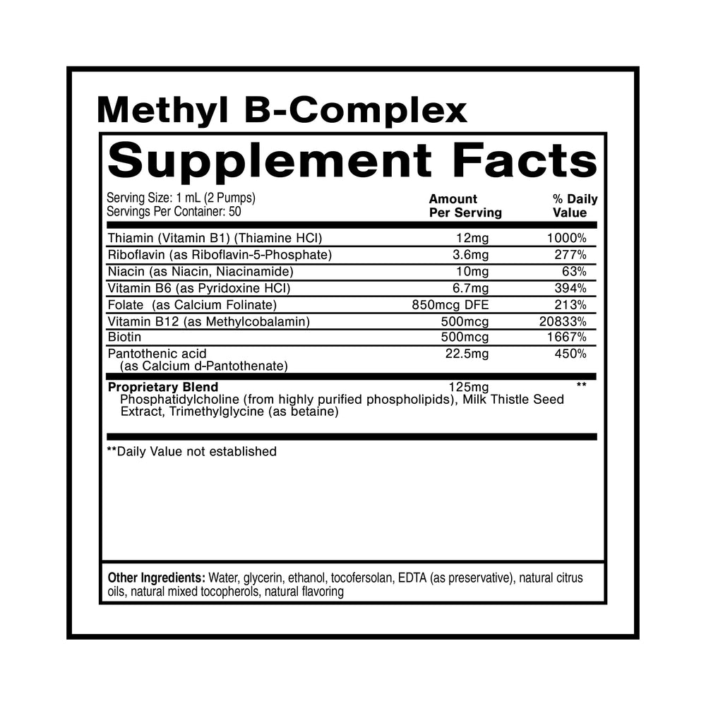 Quicksilver Methyl B Complex label on bottle