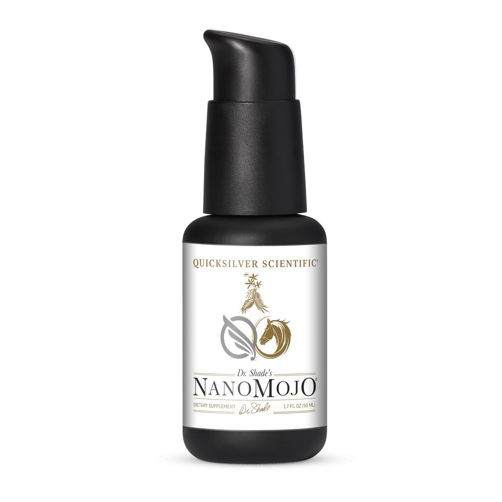 Quicksilver Nanomojo bottle-front showing endurance-elixir packaging and clean branding for on-demand energy