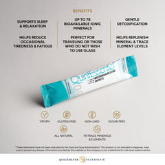 QuintEssential 0.9 sachet label highlighting multi-mineral concentration