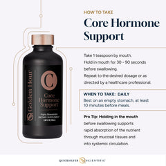Product shot showing Core Hormone Support packaging 100ml