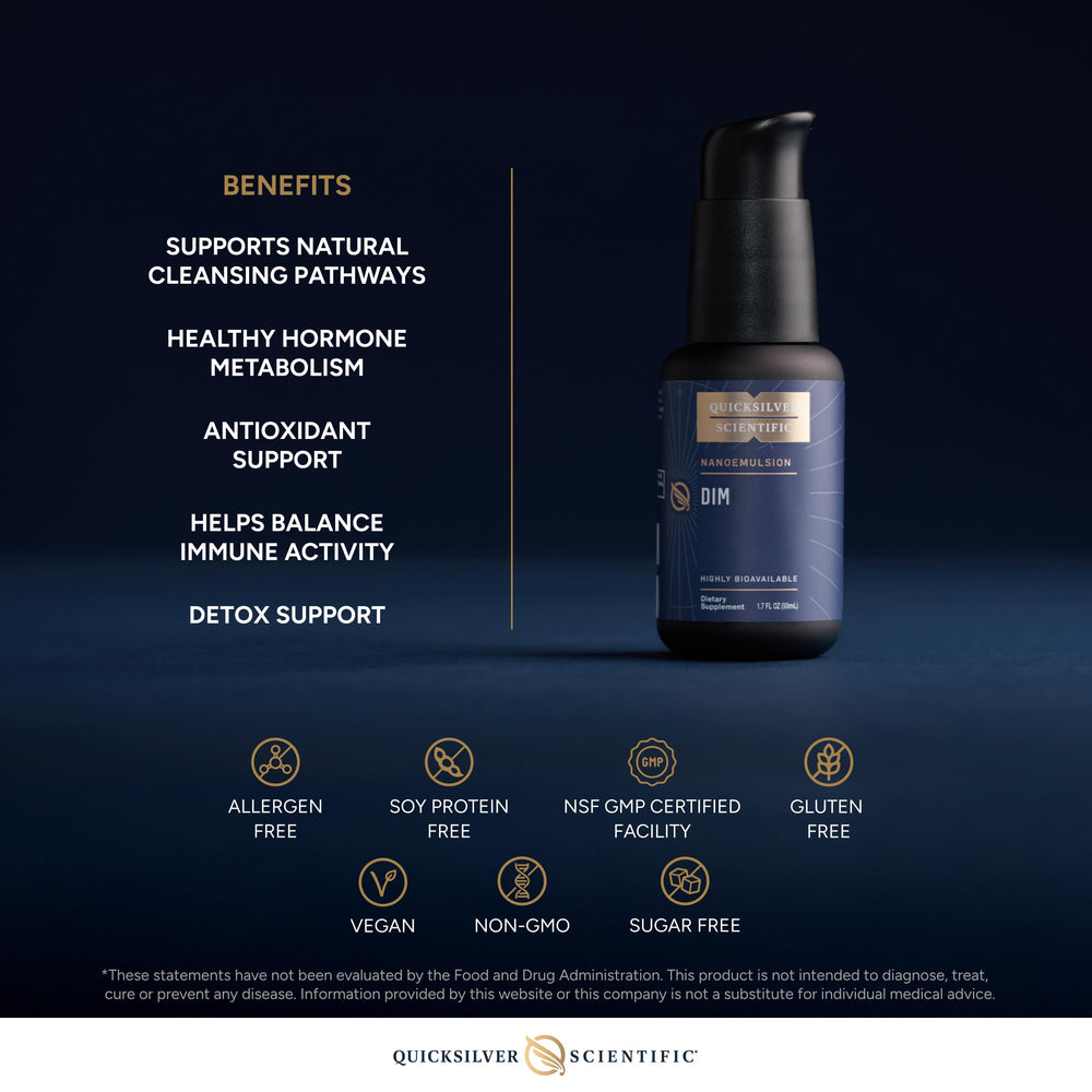 Quicksilver Scientific DIM bottle emphasizes immune-support potential