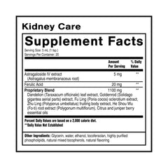 Quicksilver Scientific Kidney Care bottle label closeup highlighting kidney and lymph drainage support