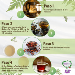 Quiere Te 100 cups packaging emphasizing long-lasting herbal experience