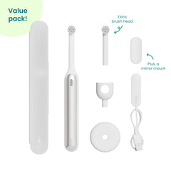 Travel case open with toothbrush inside