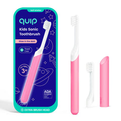 Quip kids glow pink sonic toothbrush front view