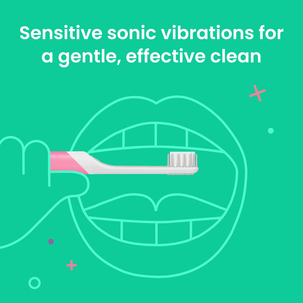 Quip kids glow pink sonic toothbrush glow-in-the-dark handle