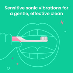 Quip kids glow pink sonic toothbrush glow-in-the-dark handle