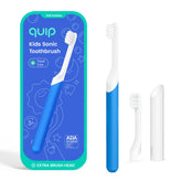 Quip Sonic Toothbrush for Kids with blue handle and timer
