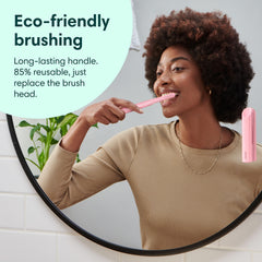Replaceable brush heads with soft bristles for adults
