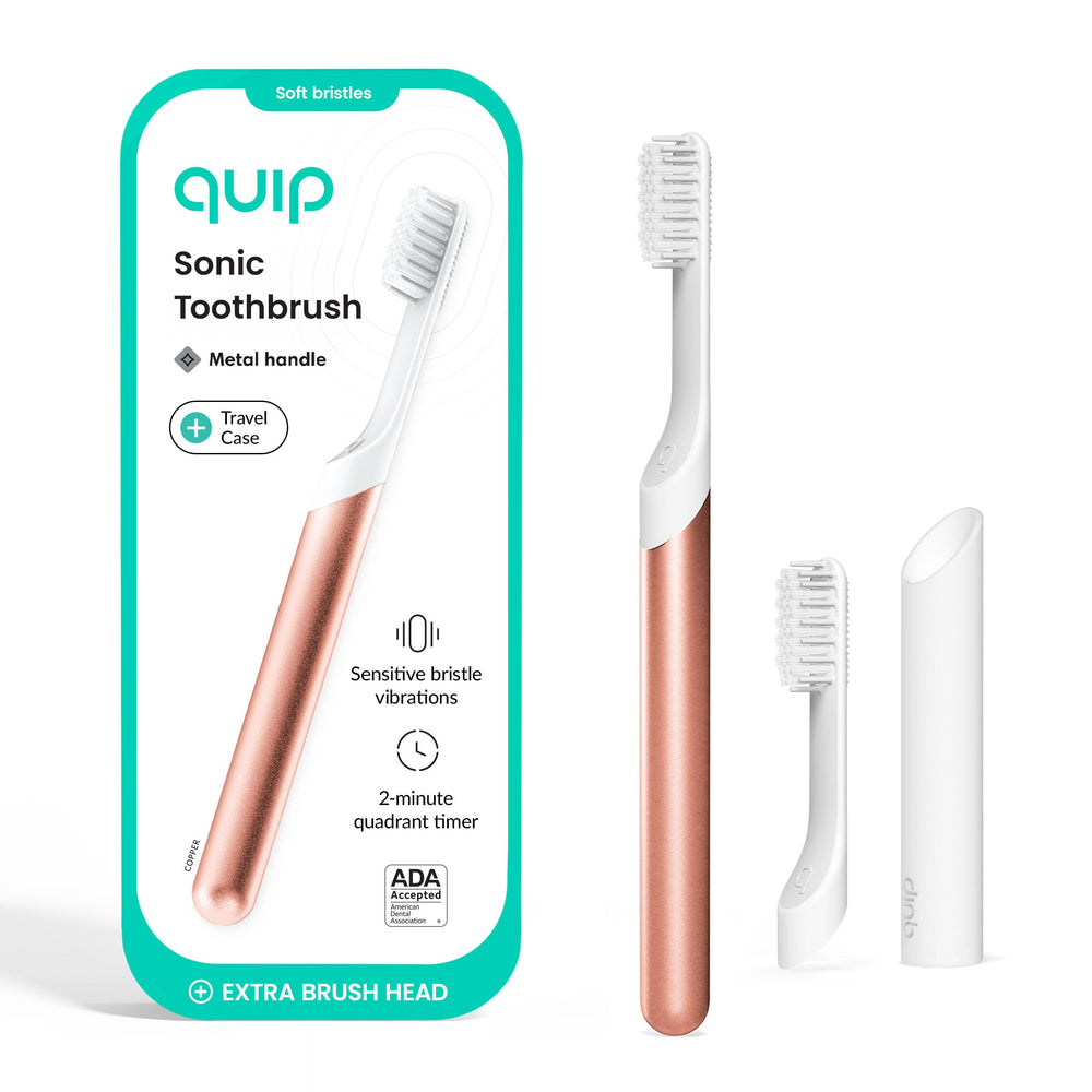 Quip sonic toothbrush copper front view