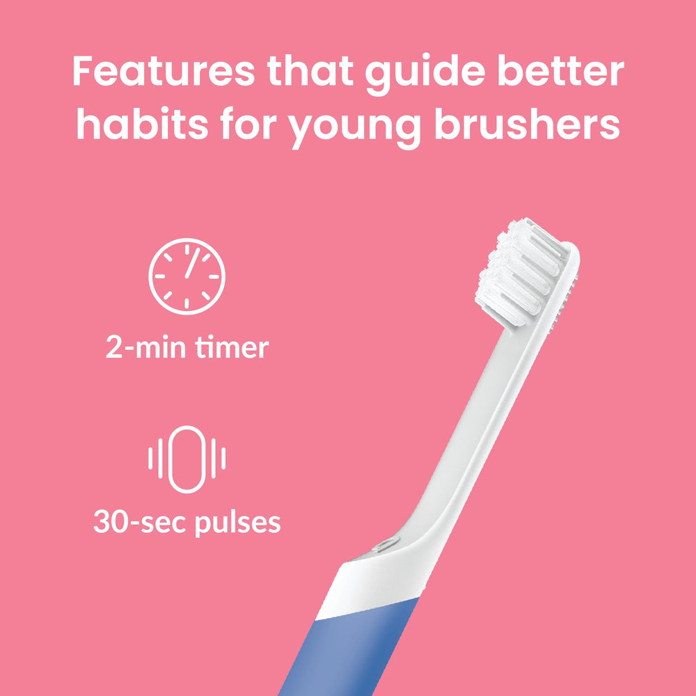 2-minute built-in timer with 30-second pulse on Quip toothbrush