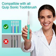 Quip toothbrush replacement heads with soft bristles (close-up)