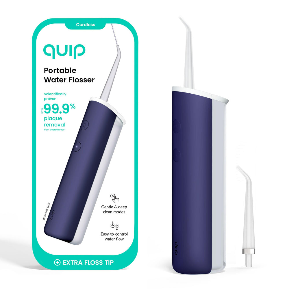 Quip Water Flosser Midnight Blue with 360° rotating replaceable tip