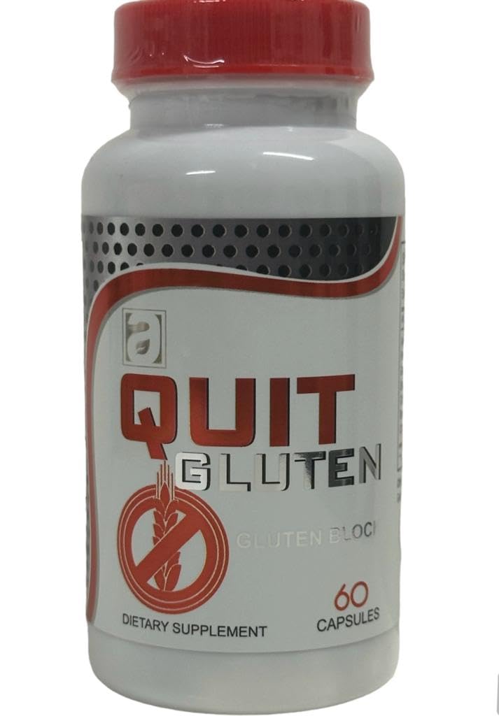 Allnue Quit Gluten enzyme supplement bottle with natural ingredients