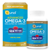 Qunol Advanced Omega-3 Krill and Fish Oil Complex bottle front view