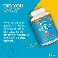 Qunol Fish Oil Mini Packaging emphasizes ultra-purified oil from small wild-caught fish.
