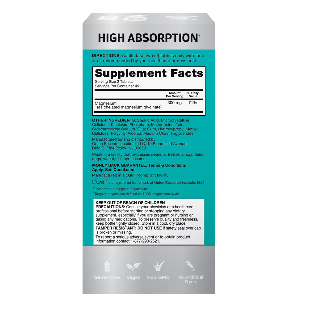 90-count bottle of Qunol Magnesium Glycinate 300mg