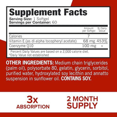 Qunol Ultra CoQ10 water- and fat-soluble formulation in softgels.