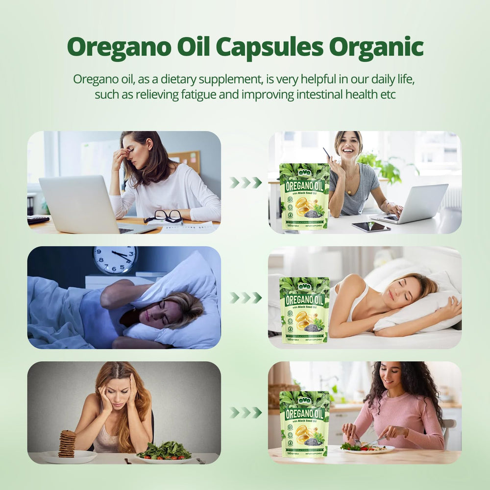 Organic oregano oil and black seed oil ingredients