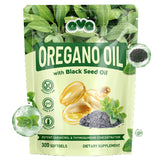 QVQ Organic Oregano Oil Softgels with Black Seed Oil – 300 Count packaging