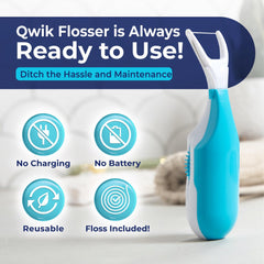 Pre-loaded floss cartridge inside QWIK floss dispenser