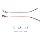 QYAJS pink metal rimless eyeglass frame arms – side view 01
