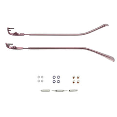 QYAJS pink metal rimless eyeglass frame arms – side view 01