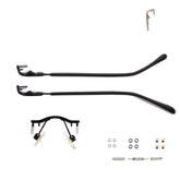 QYAJS 1 pair metal frame arms for rimless glasses with nose bridge