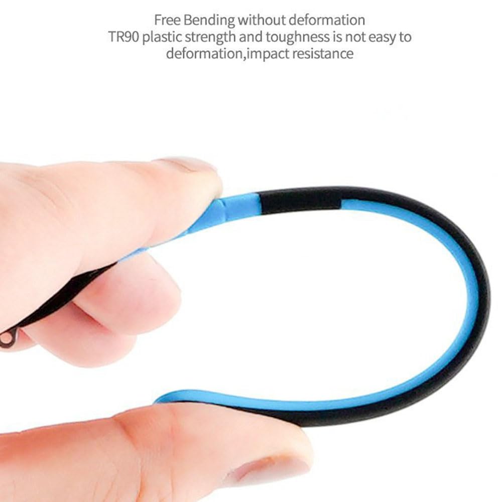 Silicone frame arms for children's glasses – black and blue
