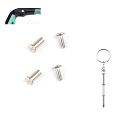 QYAJS kids eyeglass repair kit showing round screws and screwdriver