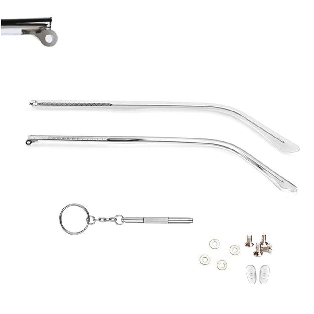 QYAJS clear metal glasses temple arms