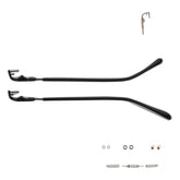 QYAJS rimless glasses legs - black metal frame arm front view