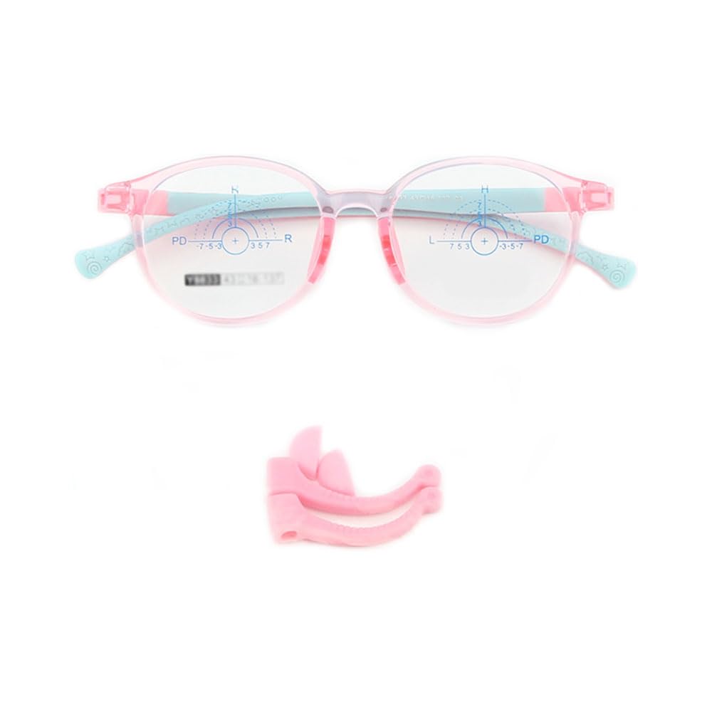 QYAJS pink kids glasses front view (ages 5-10)