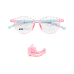 QYAJS pink kids glasses front view (ages 5-10)