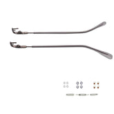 QYAJS metal eyeglass frame arms in gun color, rimless design