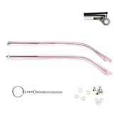 QYAJS pink metal eyeglass frame arms