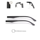 QYAJS temple arm replacement for TR90 frames showing 6.5mm width and 138mm length