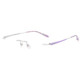 QYAJS titanium rimless glasses frame with replacement arms