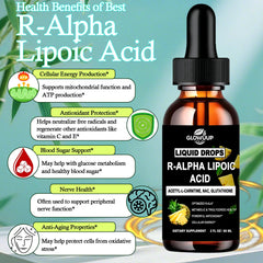 GLOVVUUP R-ALA bottle label highlighting vegan and non-GMO