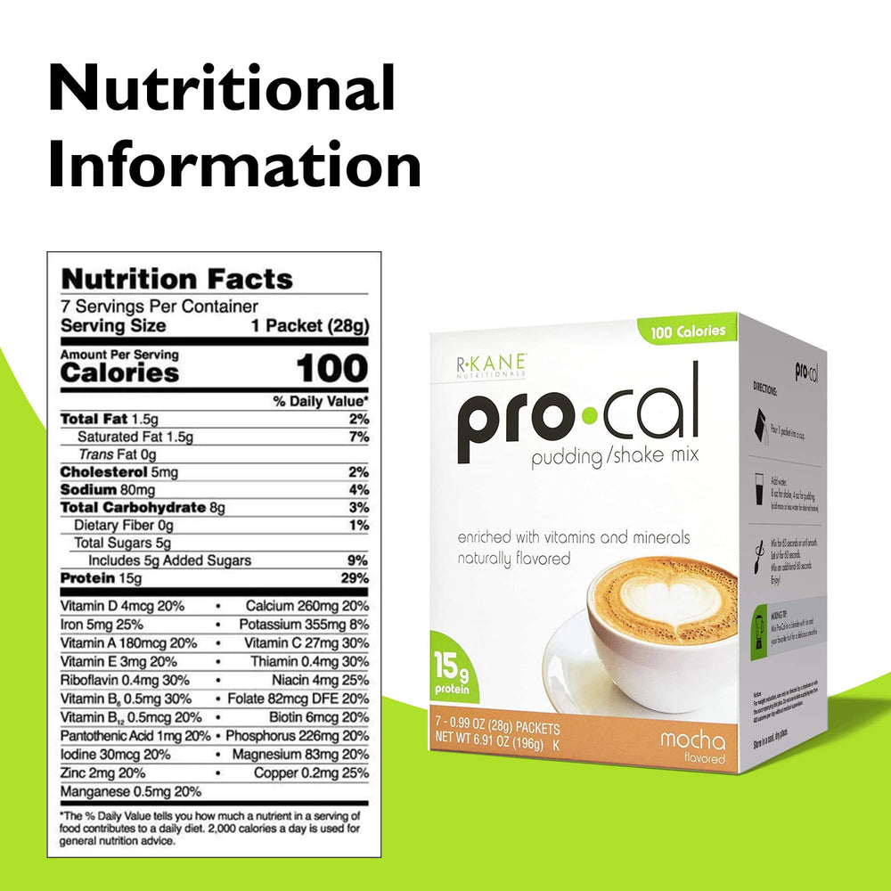 Single-serve Mocha sachet for Pro-Cal Pudding Shake