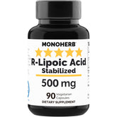 Bottle of R-Lipoic Acid 500 mg - 90 vegan capsules