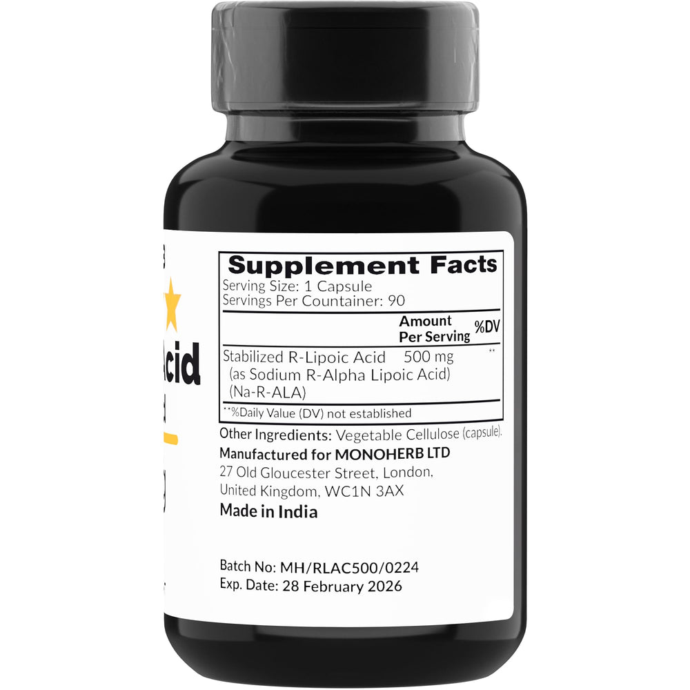 Stabilized R-Alpha-Lipoic Acid capsules (R-ALA)