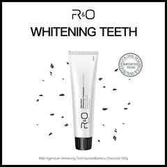 R&O Ageratum Whitening Toothpaste packaging label close-up