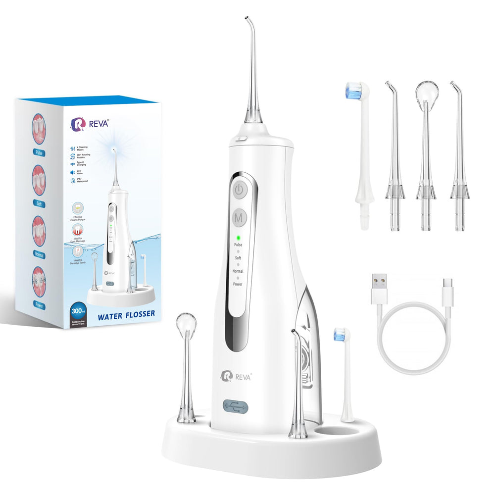R REVA cordless water flosser front view